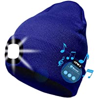 Los mejores  - ATNKE LED Iluminado Bluetooth Beanie Cap- USB Recargable inalámbrico Musical Running Hat Ultra Brillante 4 LED Lámpara…